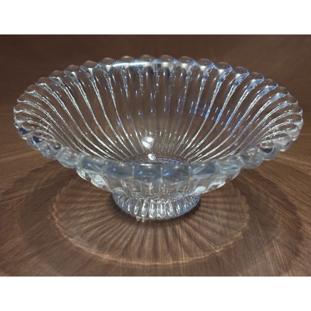 MCM ROGASKA Clear Crystal Heavy Oval Bowl Vase / Stunning